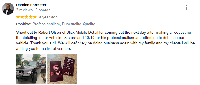 Damian Forrester review of Slick Mobile Detail